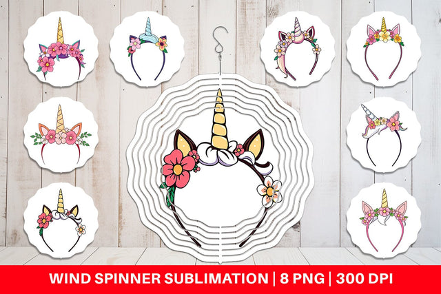 Wind Spinner Unicorn Headband Sublimation artnoy 