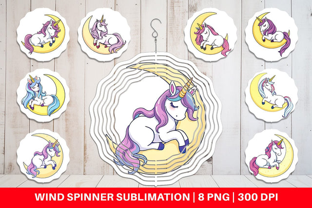 Wind Spinner Unicorn & Moon Sublimation artnoy 