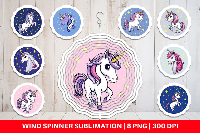 Wind Spinner Unicorn & Stars Sublimation artnoy 