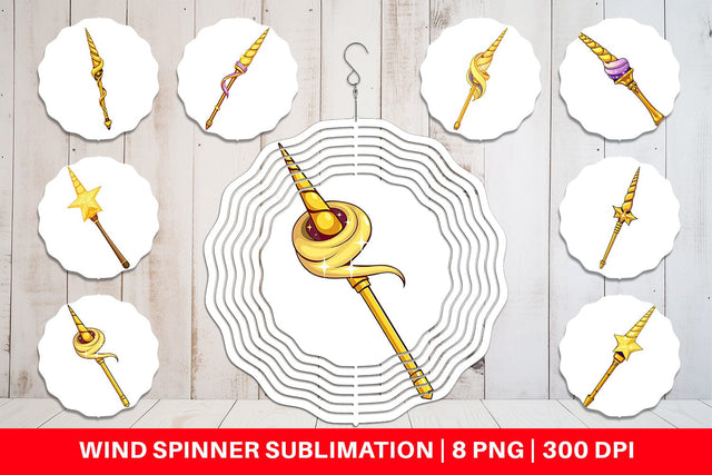 Wind Spinner Unicorn Wand Sublimation artnoy 