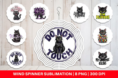 Wind Spinner Unimpressed Black Cat Quote Sublimation artnoy 