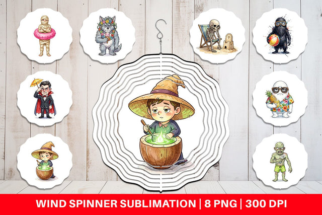 Wind Spinner Unimpressed Summerween Ghouls Sublimation artnoy 