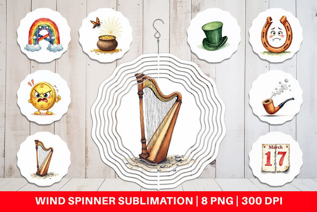 Wind Spinner Unlucky Charms Retro Sublimation artnoy 