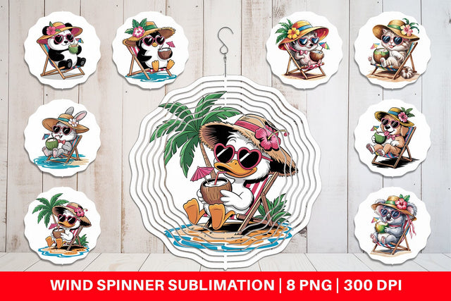 Wind Spinner Vacation Animal Sublimation artnoy 