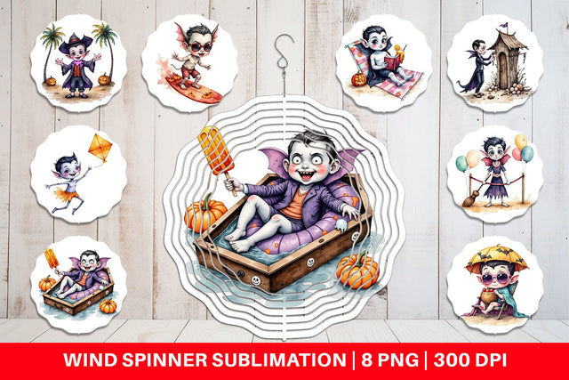 Wind Spinner Vacation Vampire Vibes Sublimation artnoy 