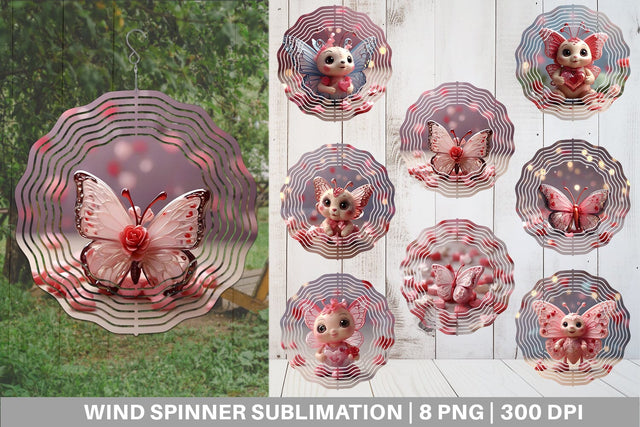 Wind Spinner Valentine Butterfly Sublimation artnoy 