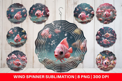 Wind Spinner Valentine Butterflyfish Sublimation artnoy 