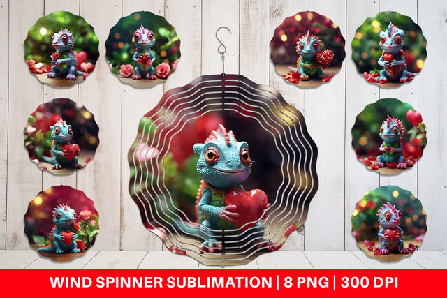 Wind Spinner Valentine Chameleon Sublimation artnoy 