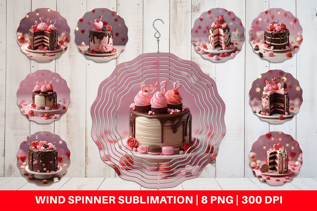 Wind Spinner Valentine Chocolate Cake Sublimation artnoy 