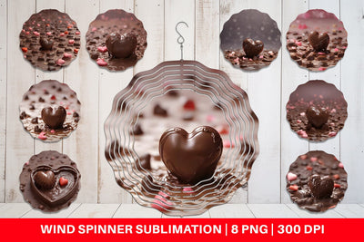 Wind Spinner Valentine Chocolate Heart Sublimation artnoy 