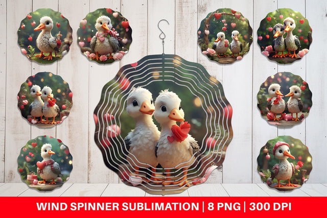 Wind Spinner Valentine Cute Stork Sublimation artnoy 
