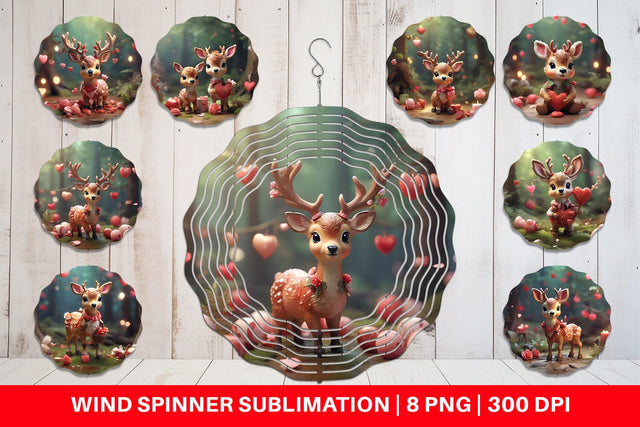 Wind Spinner Valentine Deer Sublimation artnoy 