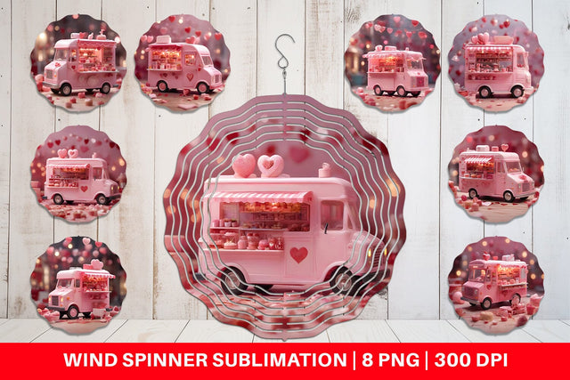 Wind Spinner Valentine Food Truck Sublimation artnoy 
