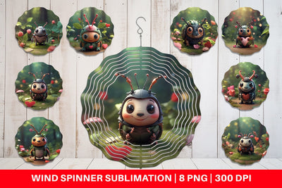 Wind Spinner Valentine Forest Beetle Sublimation artnoy 