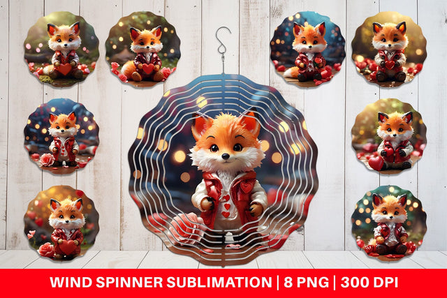 Wind Spinner Valentine Fox Sublimation artnoy 