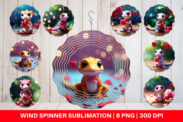 Wind Spinner Valentine Gecko Sublimation artnoy 