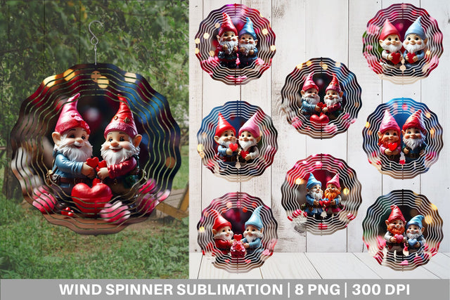 Wind Spinner Valentine Gnomes Sublimation artnoy 