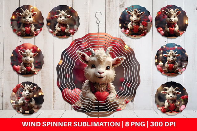 Wind Spinner Valentine Goat Gruff Sublimation artnoy 