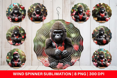 Wind Spinner Valentine Gorilla Sublimation artnoy 