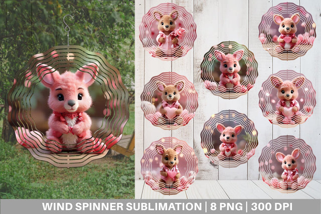Wind Spinner Valentine Kangaroo Sublimation artnoy 