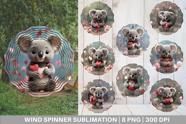 Wind Spinner Valentine Koala Sublimation artnoy 