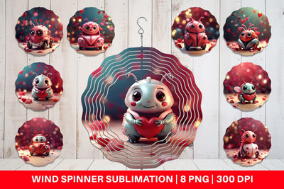 Wind Spinner Valentine Love Bug Sublimation artnoy 