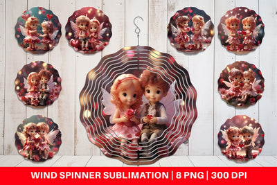 Wind Spinner Valentine Love Fairies Sublimation artnoy 