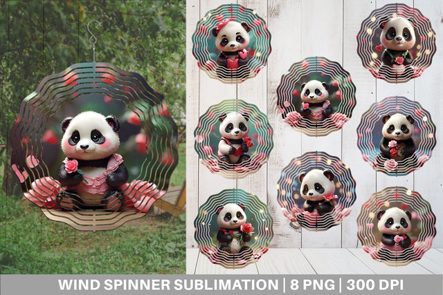 Wind Spinner Valentine Panda Sublimation artnoy 