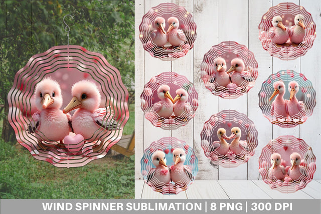 Wind Spinner Valentine Pelicans Sublimation artnoy 