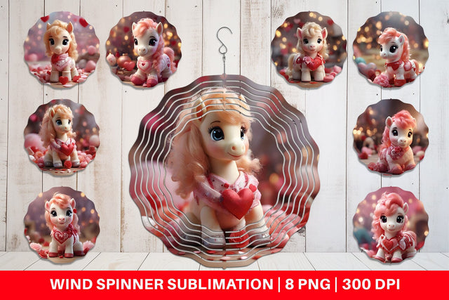 Wind Spinner Valentine Poni Shetland Sublimation artnoy 