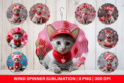 Wind Spinner Valentine Shorthair Cat Sublimation artnoy 