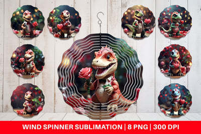 Wind Spinner Valentine T Rex Sublimation artnoy 