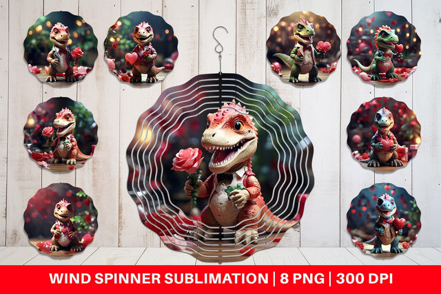 Wind Spinner Valentine T Rex Sublimation artnoy 