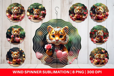 Wind Spinner Valentine Tiger Sublimation artnoy 