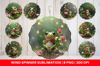 Wind Spinner Valentine Tree Frog Sublimation artnoy 
