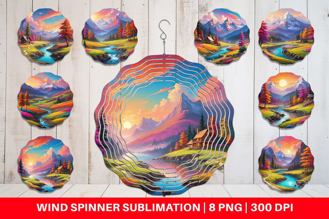 Wind Spinner Vibrant Landscape Sublimation artnoy 