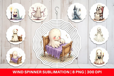 Wind Spinner Victorian Dollhouse Ghosts Sublimation artnoy 