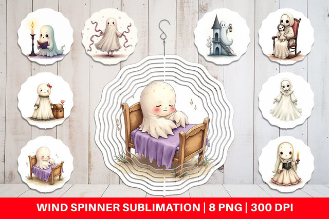 Wind Spinner Victorian Dollhouse Ghosts Sublimation artnoy 