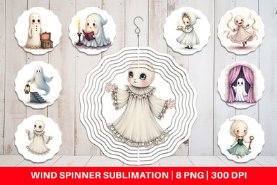 Wind Spinner Victorian Dollhouse Ghosts Sublimation artnoy 