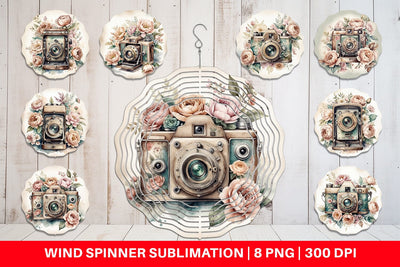 Wind Spinner Vintage Camera Sublimation artnoy 