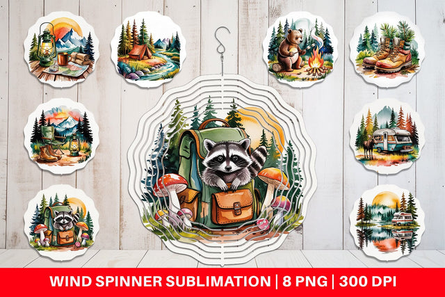 Wind Spinner Vintage Camping Vibes Sublimation artnoy 