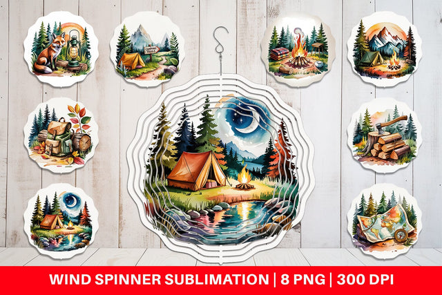 Wind Spinner Vintage Camping Vibes Sublimation artnoy 