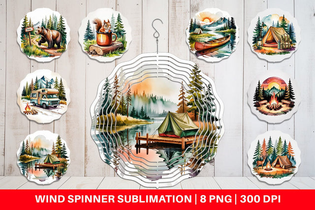 Wind Spinner Vintage Camping Vibes Sublimation artnoy 