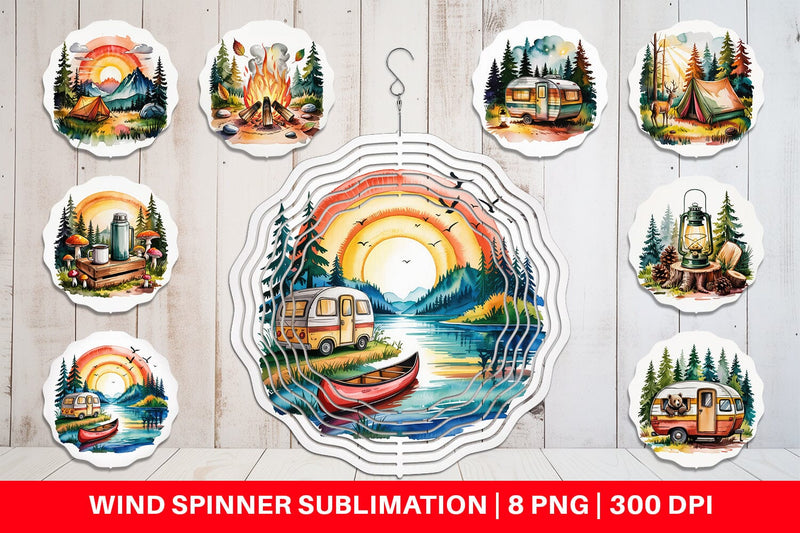 Wind Spinner Vintage Camping Vibes Sublimation artnoy 