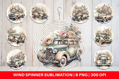Wind Spinner Vintage Car Sublimation artnoy 