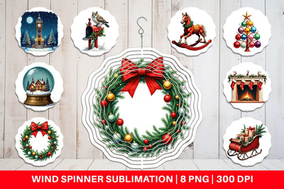 Wind Spinner Vintage Christmas Sublimation artnoy 
