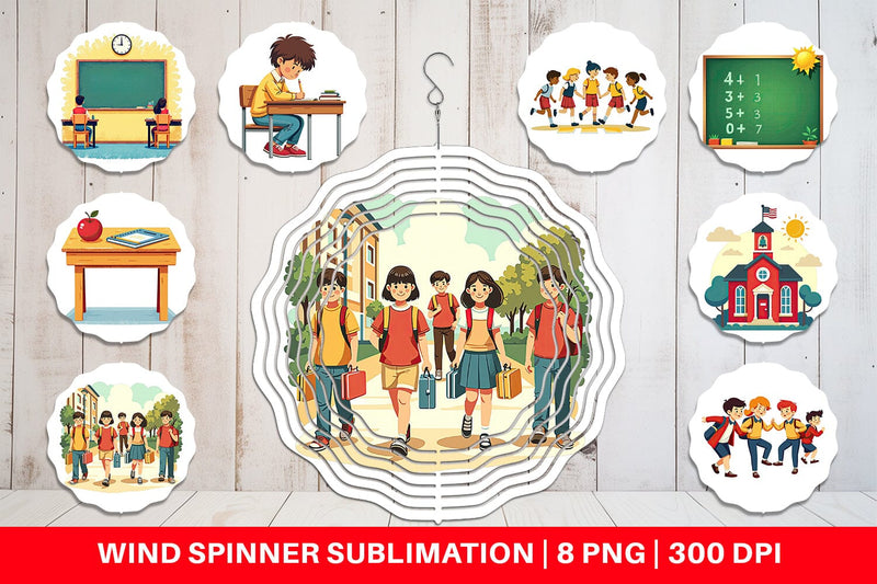 Wind Spinner Vintage Classroom Sublimation artnoy 