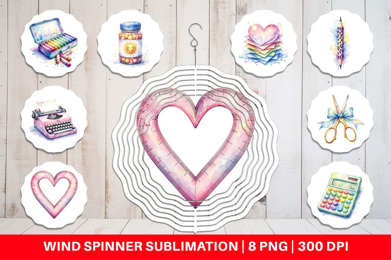 Wind Spinner Vintage Classroom Supplies Sublimation artnoy 