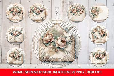 Wind Spinner Vintage Envelope Sublimation artnoy 