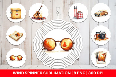 Wind Spinner Vintage Fall Road Trip Sublimation artnoy 